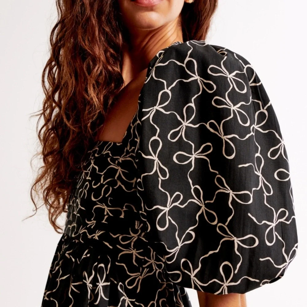 Abercrombie & Fitch Bow Print Emerson Mini Dress - Picture 3 of 6